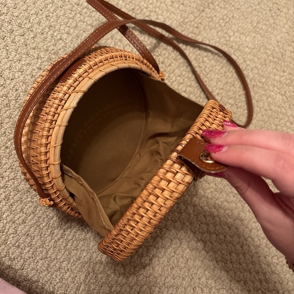 Handcrafted Mosaic Rattan Bag - Picture 2 of 3